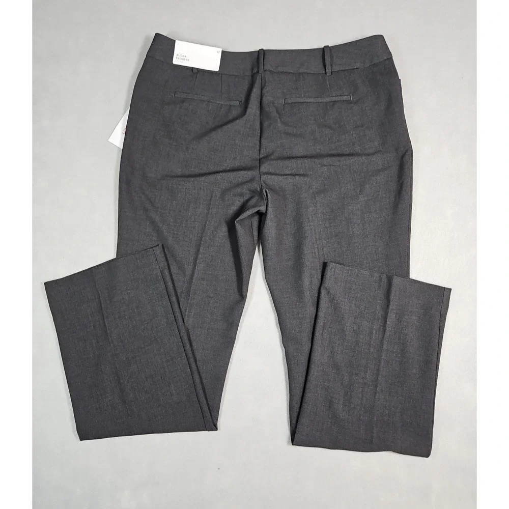 Liz Claiborne Womens Gray Audra Straight Leg Career Slacks Size 12 NWT